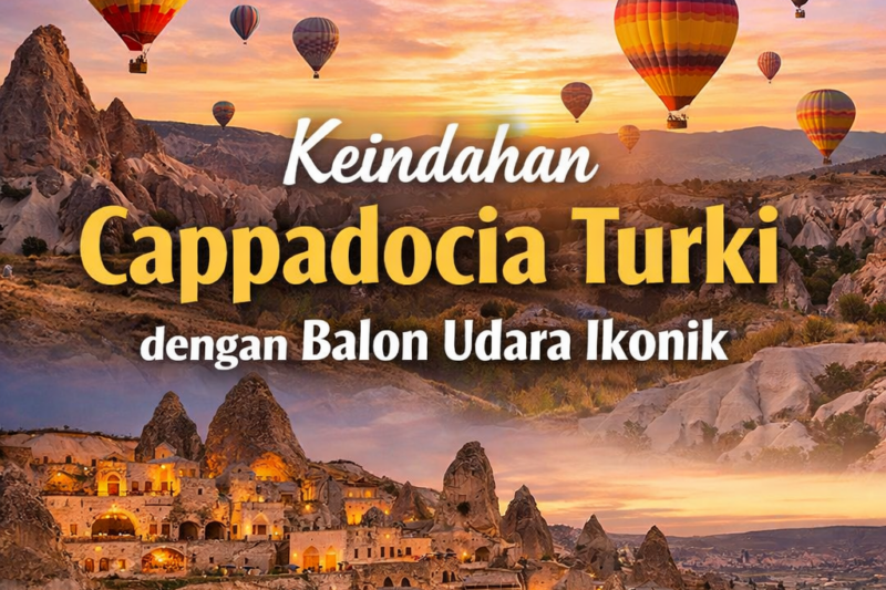 Keindahan Cappadocia Turki dengan Balon Udara Ikonik